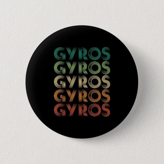 Badge Rond 5 Cm Gyros Grèce pied grec Malaka (Devant)