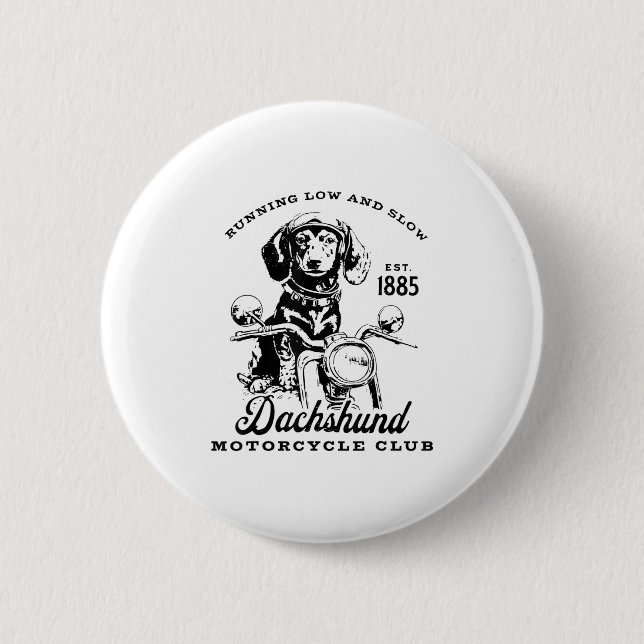 Badge Rond 5 Cm H&amp;h New Life Clothing Uni-adults Dachshund Mot (Devant)