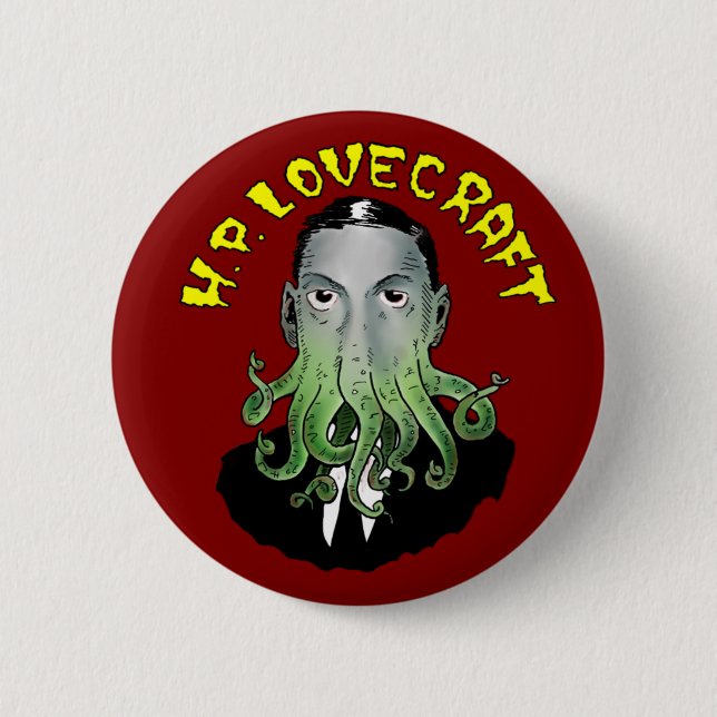Badge Rond 5 Cm H.P. Lovecraft Button (Devant)