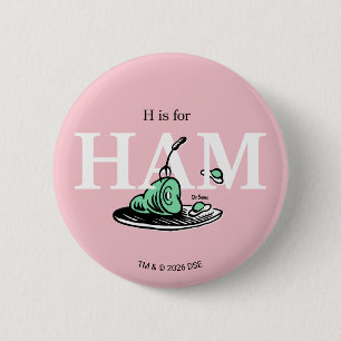 Badge Rond 5 Cm "H pour JAMBON"   Conception de l'alphabet