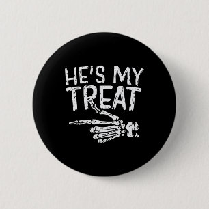 Badge Rond 5 Cm Ha Ma Treat Squelette Halloween Couples Costume Fu