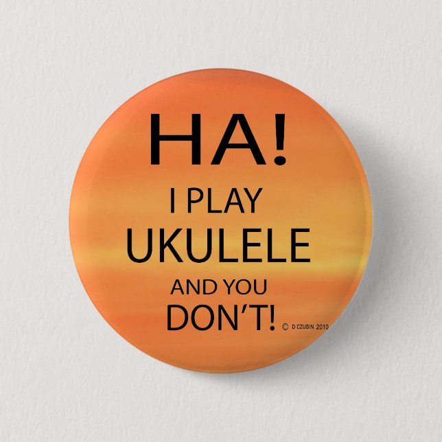 Badge Rond 5 Cm Ha Ukulele (Devant)