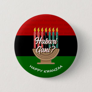Badge Rond 5 Cm HABARI GANI Kwanzaa