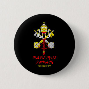 Badge Rond 5 Cm Habemus Papam Pape catholique Leo Xiv Christian Da