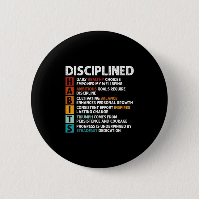 Badge Rond 5 Cm Habits Définition Citations Motivationnelles Affir (Devant)