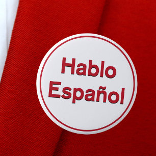 Badge Rond 5 Cm Hablo Español - Je parle espagnol