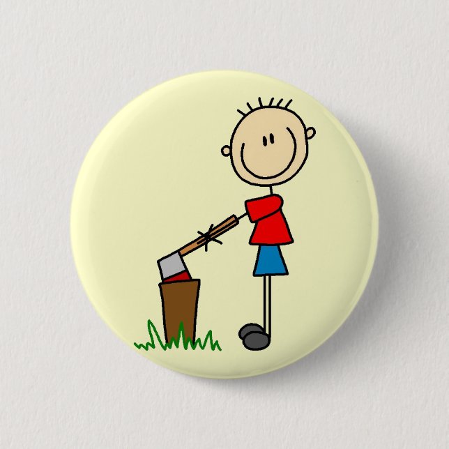 Badge Rond 5 Cm Hachage du chiffre en bois T-shirts et cadeaux de (Devant)
