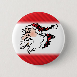 Badge Rond 5 Cm Hackin Père Noël Drôle Cartoon