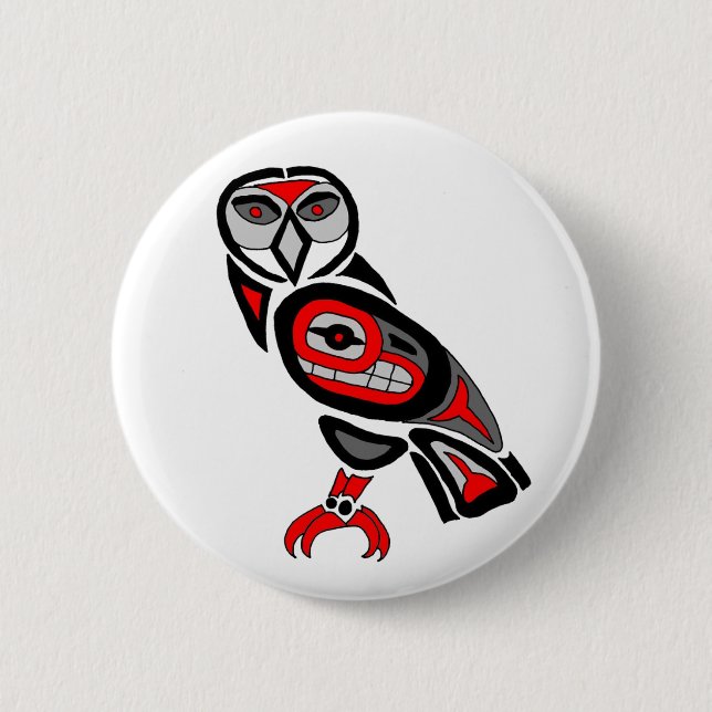 Badge Rond 5 Cm Haida Owl 2014 (Devant)