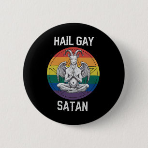 Badge Rond 5 Cm Hail Gay Satan Funny Goth Gothique Goat LGBTQ