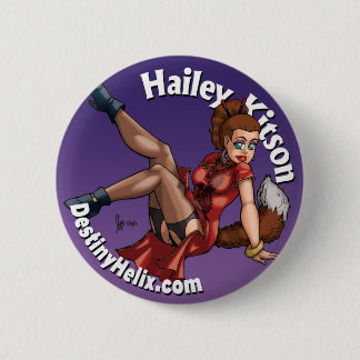 Badge Rond 5 Cm Hailey Kitson - bouton rouge de robe de dragon