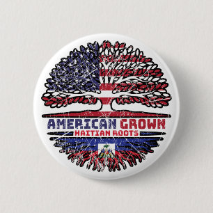 Badge Rond 5 Cm Haïti Haïti États-Unis Amérique États-Unis Arbre