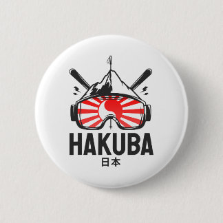 Badge Rond 5 Cm Haku Japon Station de ski rétros