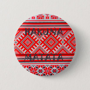 Badge Rond 5 Cm Hakuna Matata - Collection d'art swahili sans souc