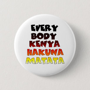 Badge Rond 5 Cm Hakuna Matata coloré : Une fête kenyane