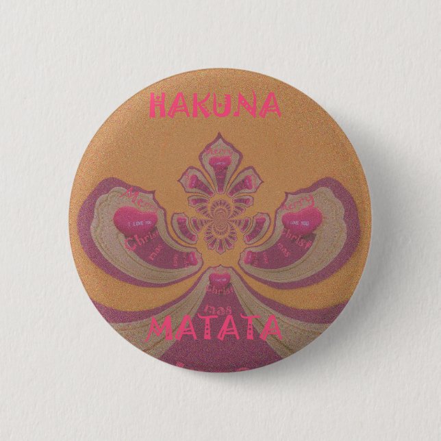 Badge Rond 5 Cm Hakuna Matata Joyeux Noël joli coeur design (Devant)