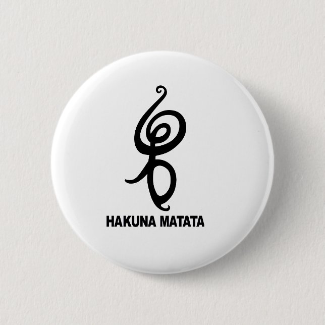 Badge Rond 5 Cm Hakuna Matata - symbole africain (Devant)