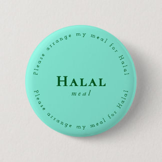Badge Rond 5 Cm Halal meal Request Badge, Light green, Dark green