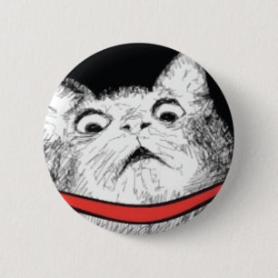 Badge Rond 5 Cm Halètement étonné Meme de chat - bouton de Pinb