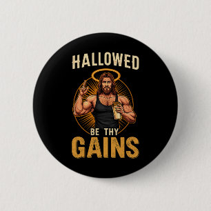 Badge Rond 5 Cm Hallow Be Thains Christian Workout Gym Jesus