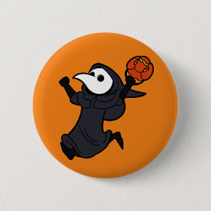 Badge Rond 5 Cm Halloween amical avec la peste !