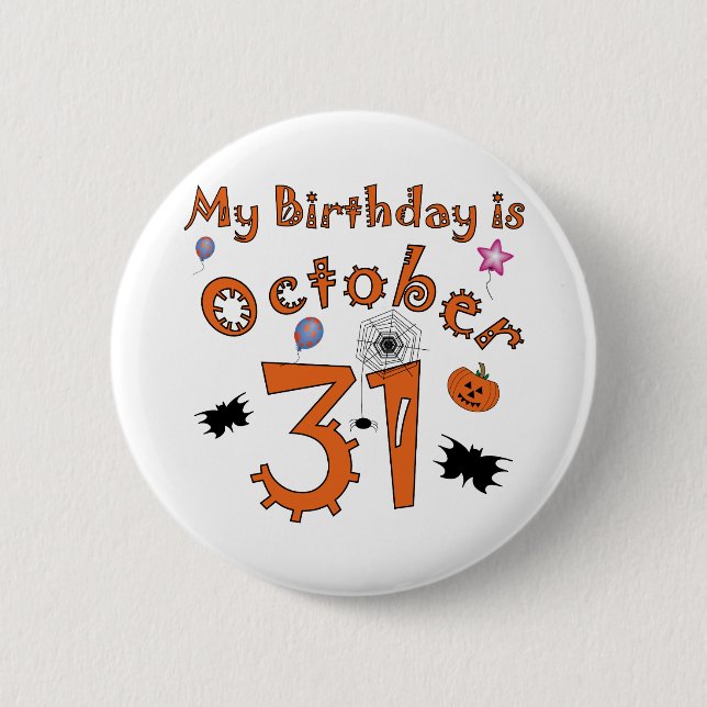 Badge Rond 5 Cm Halloween anniversaire 31 octobre (Devant)