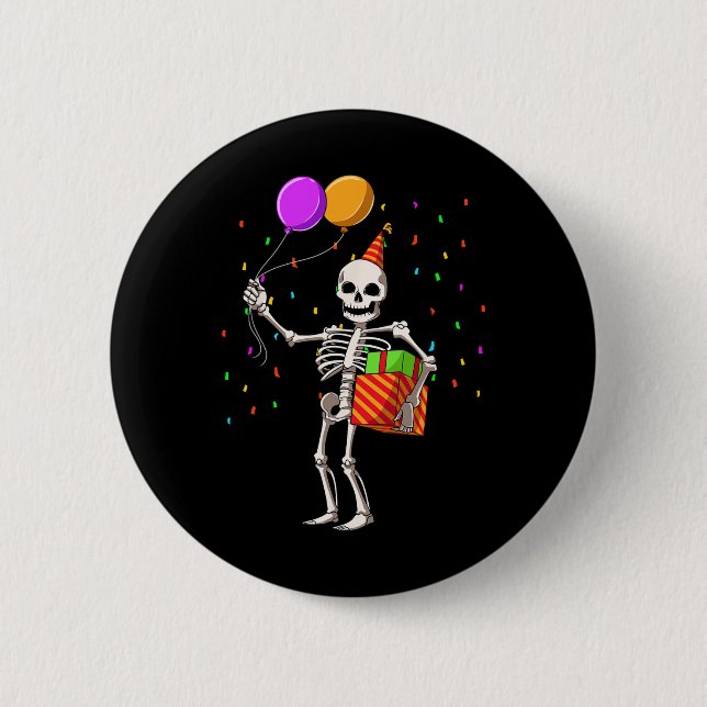 Badge Rond 5 Cm Halloween Anniversaire Soirée Skeleton Anniversair (Devant)