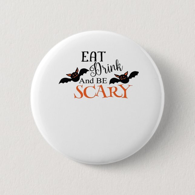 Badge Rond 5 Cm Halloween Bats Be Scary Funny Meme (Devant)