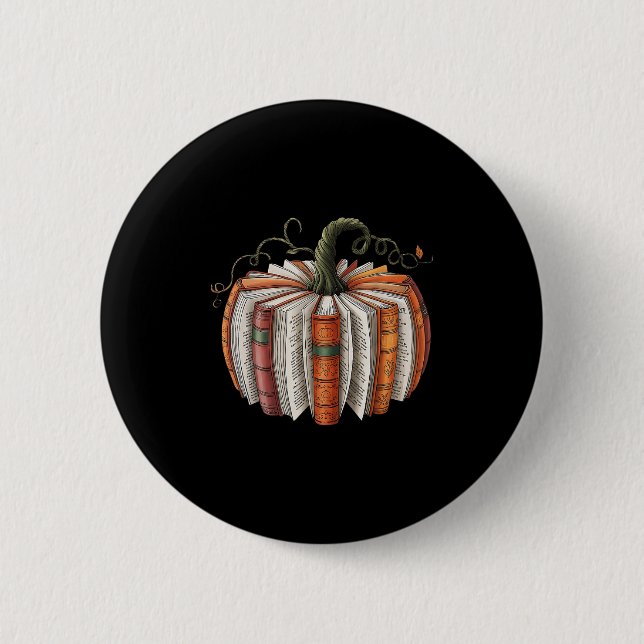 Badge Rond 5 Cm Halloween Bibliothèques enseignants Automne Livre  (Devant)
