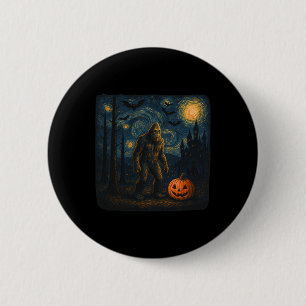 Badge Rond 5 Cm Halloween Bigfoot Starry Night Van Gogh Sasquatch