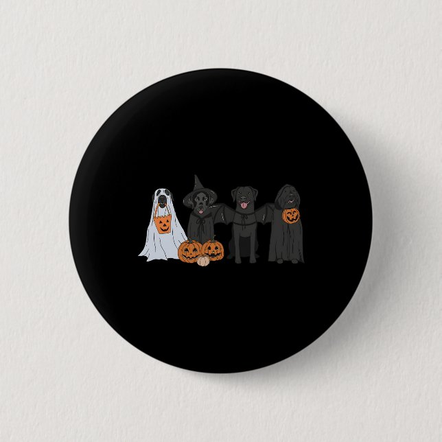 Badge Rond 5 Cm Halloween Black Labrador (Devant)