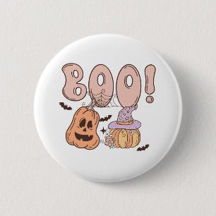 Badge Rond 5 Cm Halloween Boo