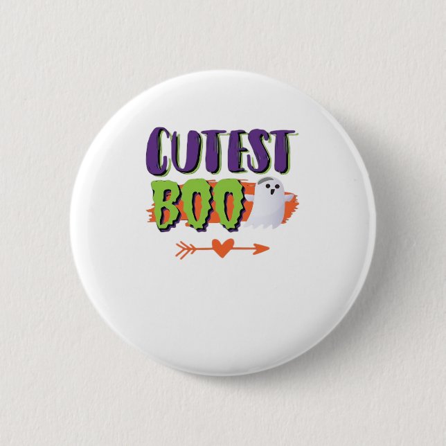 Badge Rond 5 Cm Halloween Boo Cutest Funny Décontracté (Devant)