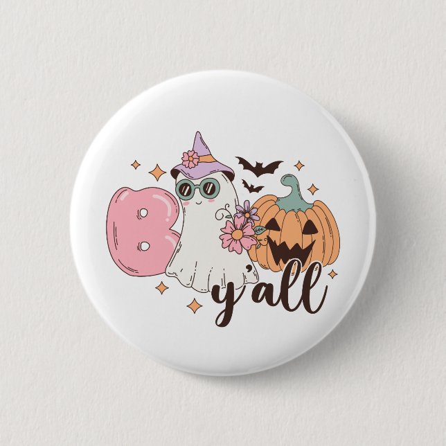 Badge Rond 5 Cm Halloween Boo Y'All (Devant)