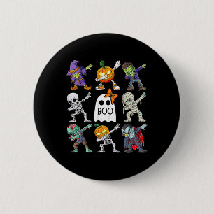 Badge Rond 5 Cm Halloween Boys Skeleton Zombie Citrouille unique B