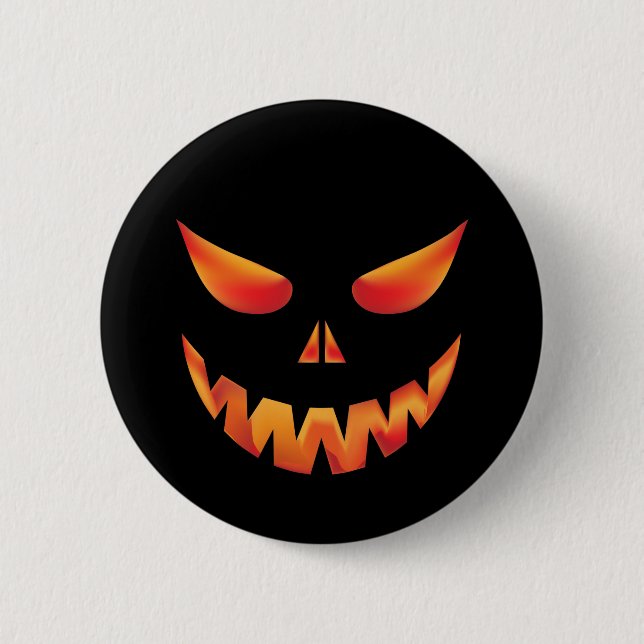 Badge Rond 5 Cm Halloween brûler le visage de monstre (Devant)