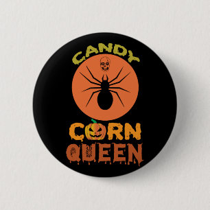 Badge Rond 5 Cm Halloween Candy Corn Queen Birthday