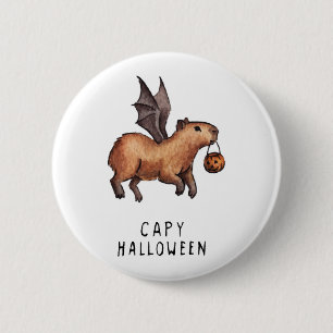 Badge Rond 5 Cm Halloween Capybara