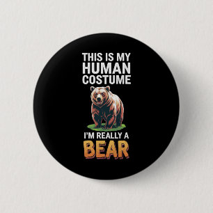 Badge Rond 5 Cm Halloween C'est mon costume humain Je suis vraimen