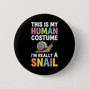 Badge Rond 5 Cm Halloween C'Est Mon Costume Humain Je suis Vraimen