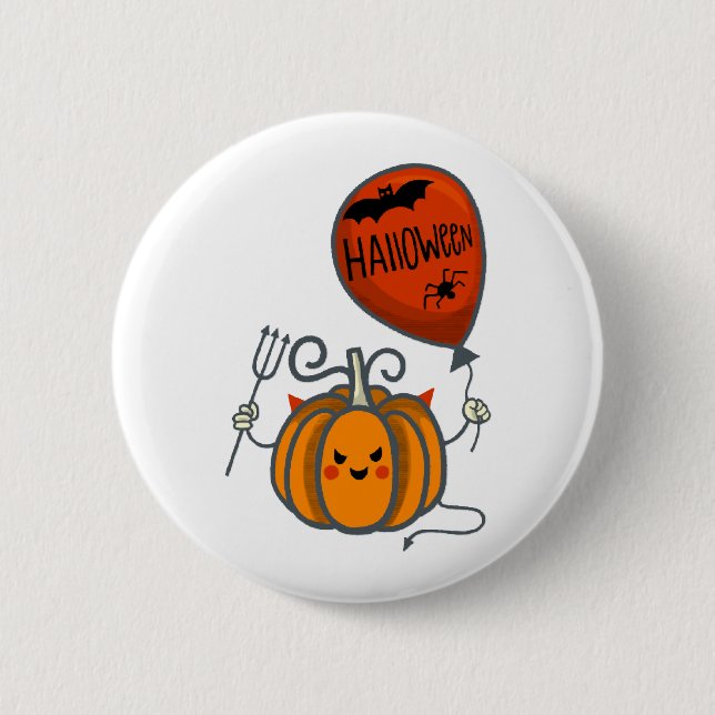 Badge Rond 5 Cm Halloween citrouille (Devant)