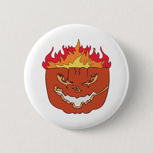 Badge Rond 5 Cm Halloween citrouille (Devant)