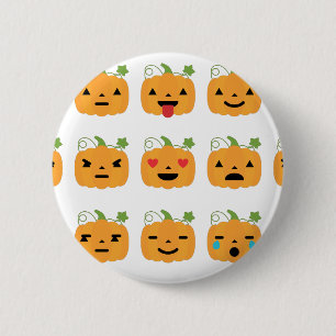 Badge Rond 5 Cm halloween citrouille emojis
