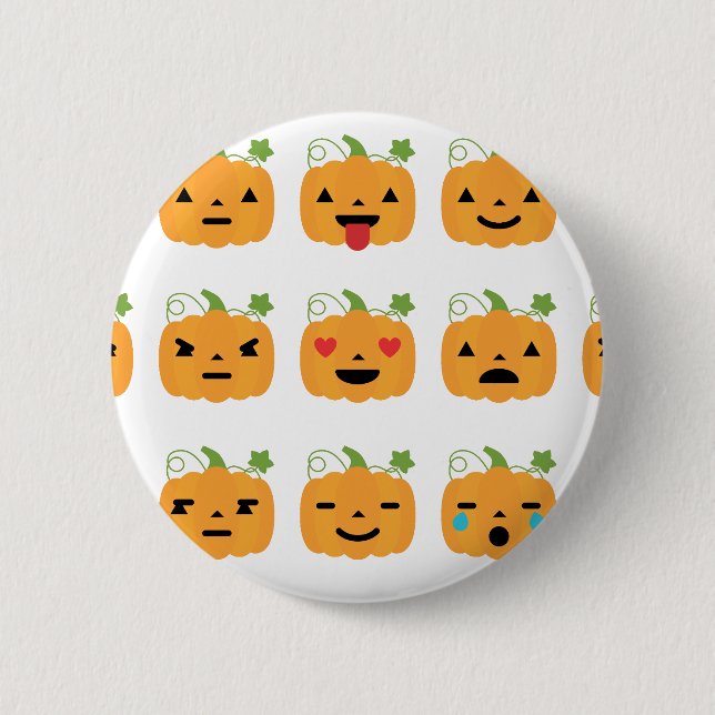 Badge Rond 5 Cm halloween citrouille emojis (Devant)