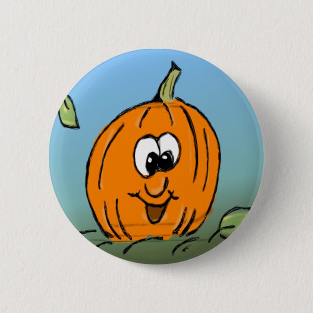 Badge Rond 5 Cm Halloween Citrouille mignon souriant (Devant)