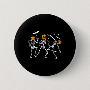 Badge Rond 5 Cm Halloween Citrouille squelette