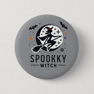 Badge Rond 5 Cm Halloween Conception de sorcière Éffrayante - Vol