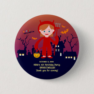 Badge Rond 5 Cm Halloween Costume fille fête d'anniversaire