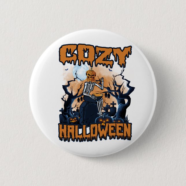 Badge Rond 5 Cm Halloween cosy (Devant)