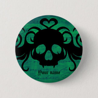Badge Rond 5 Cm Halloween crâne croisé